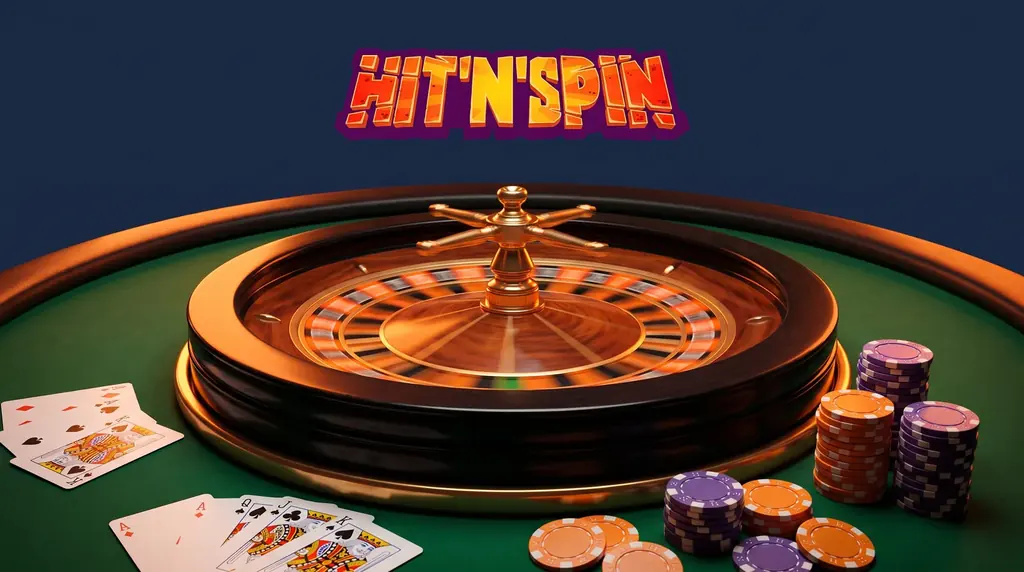 Roulette-Rad mit Jetons und Spielkarten